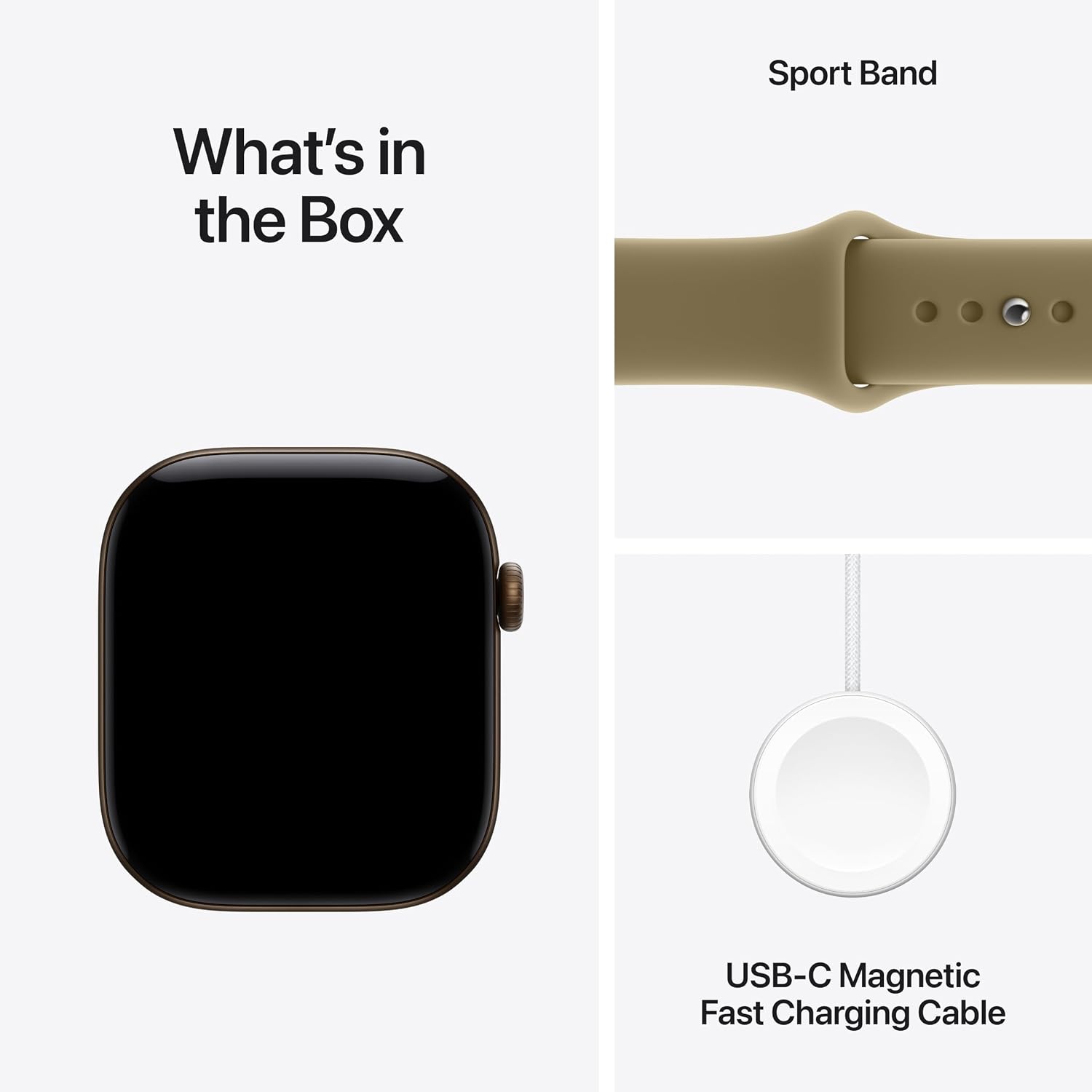 Apple Watch Series 12 GPS 46mm – Dark Bronze Aluminium Case with Olive Sport Band M/L